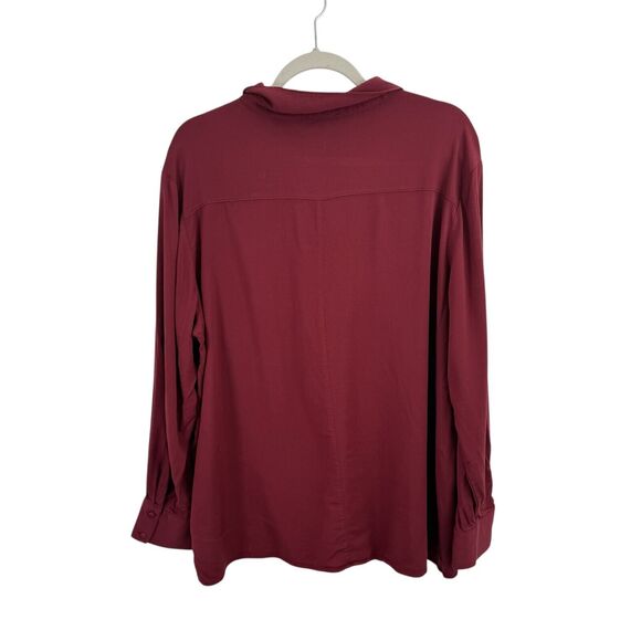 Universal Standard Grace Eco Maroon Button Front Blouse Womens Medium US 18-20 - Picture 6 of 6